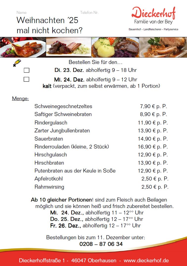 unser Weihnachtsmenü